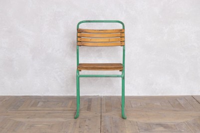 green-vintage-stacking-chairs-front-view
